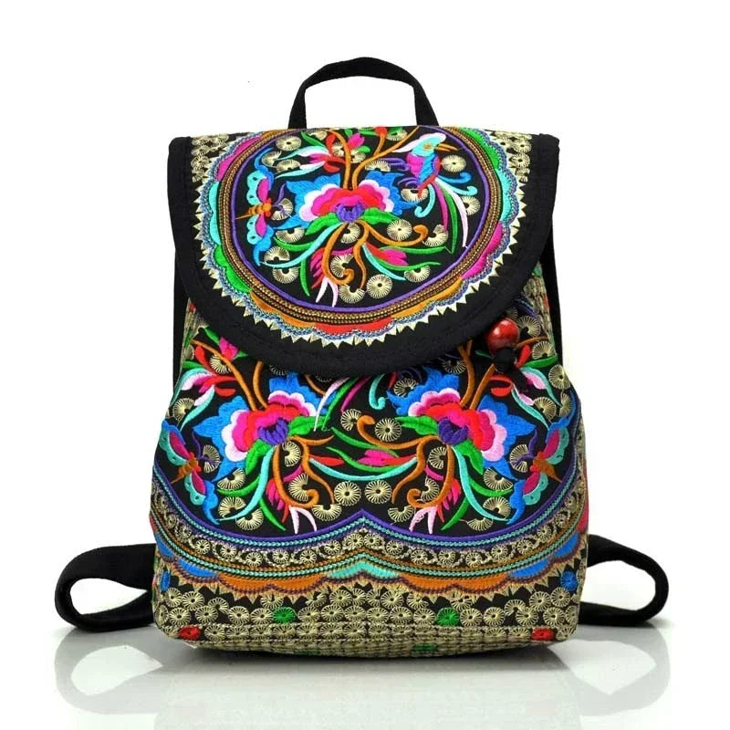 Sac à dos brodé de style chinois pour femmes