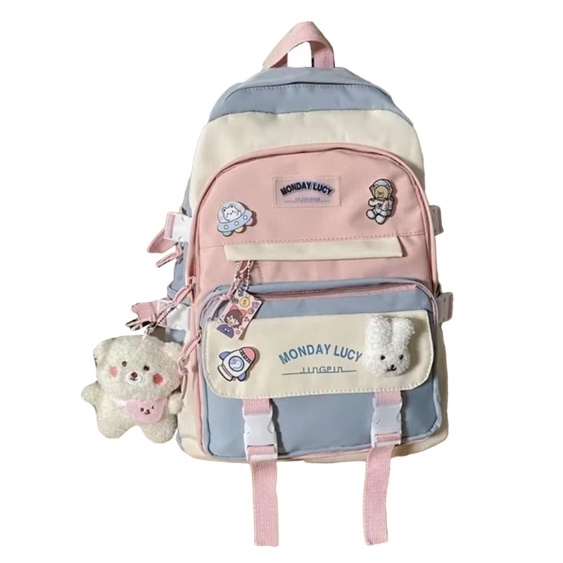 Sac à dos en nylon pour filles du premier cycle du secondaire et du primaire, sac à dos pour ordinateur portable, sacs de livre de voyage