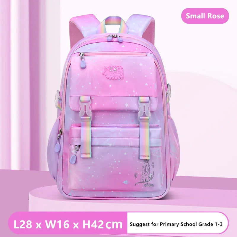 Sacs d'école imperméables pour enfants, cartable violet et rose pour filles, SR, grande capacité, étudiant du primaire