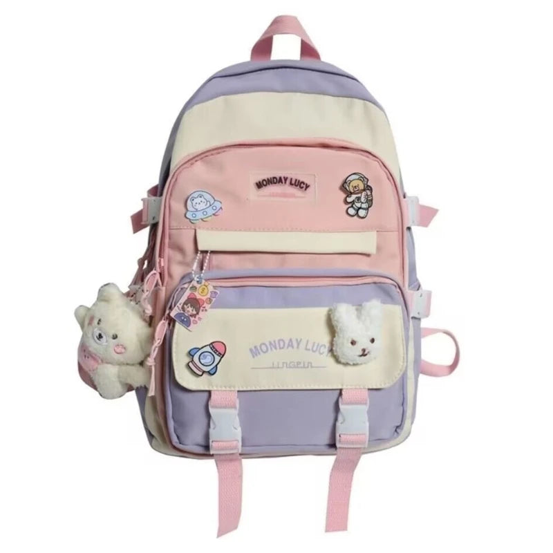 Sac à dos en nylon pour filles du premier cycle du secondaire et du primaire, sac à dos pour ordinateur portable, sacs de livre de voyage