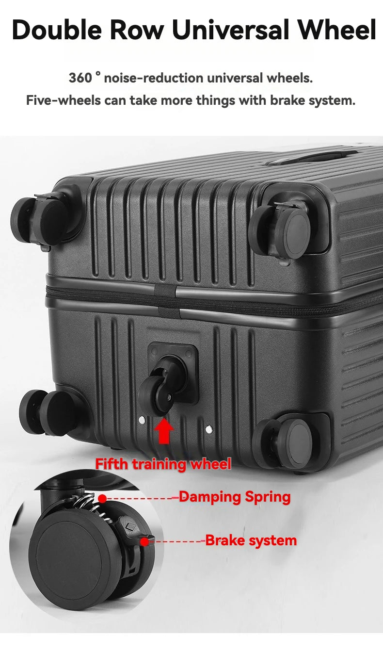 PC and ABS suitcase with USB charging