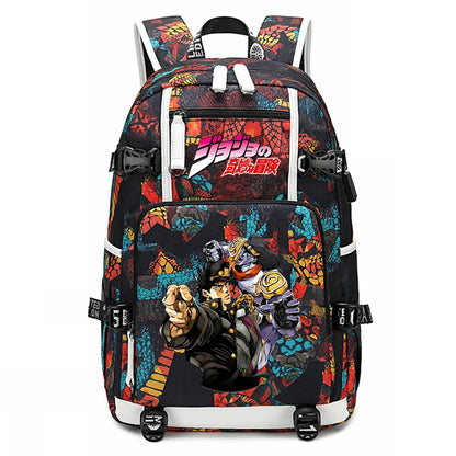 Jojo Bizarre Adventure Anime Sac à dos pour jeunes, cartable étudiant, sac de voyage grande capacité, cadeau de rentrée scolaire pour enfants