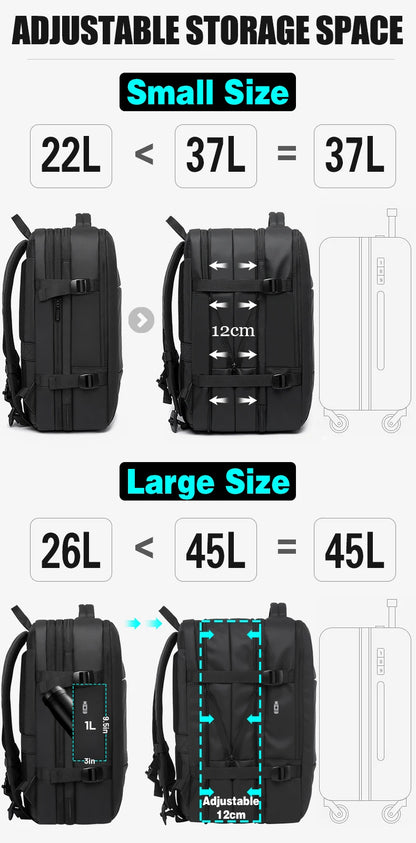 Sac à Dos de Voyage pour Homme, Business, École, Extensible, USB, Grande Capacité, 17.3, Ordinateur Portable, Étanche, Mode