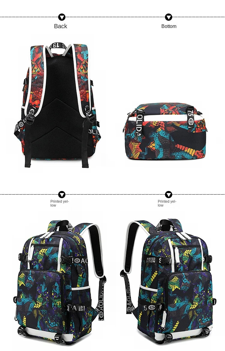 Jojo Bizarre Adventure Anime Sac à dos pour jeunes, cartable étudiant, sac de voyage grande capacité, cadeau de rentrée scolaire pour enfants