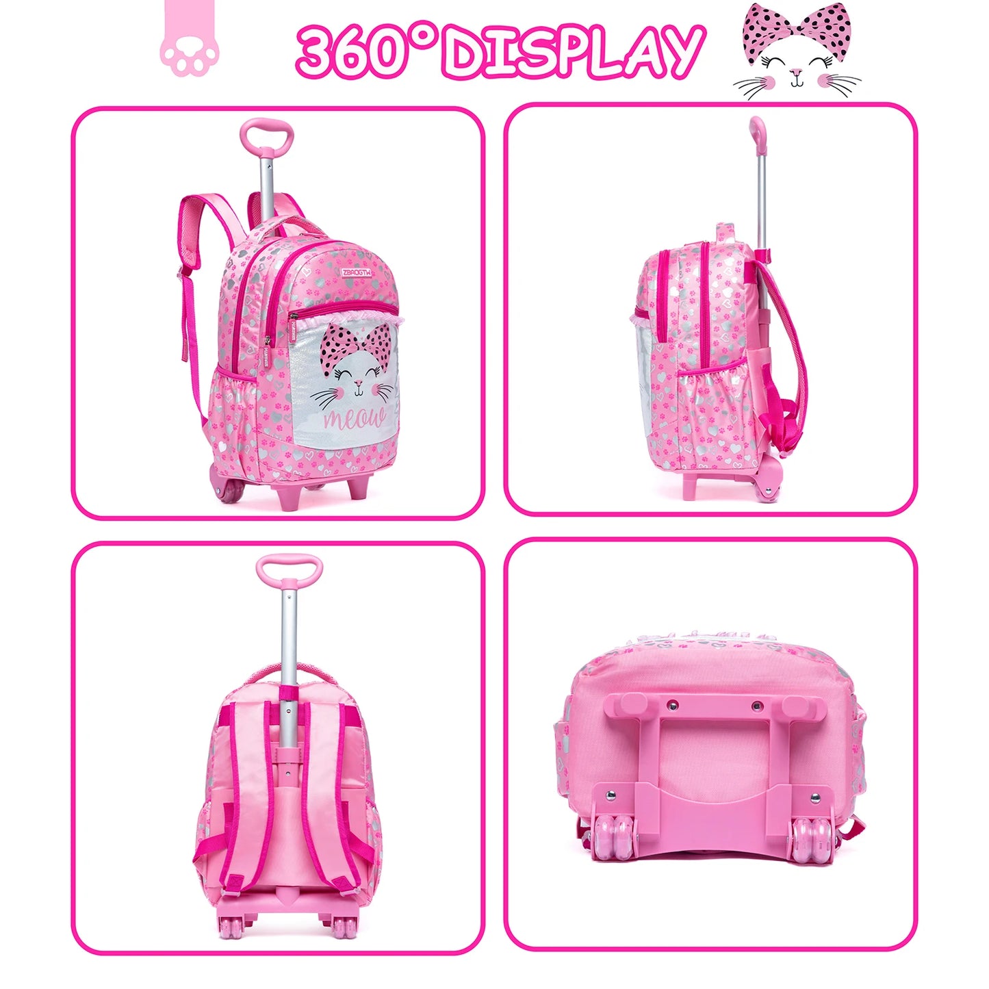 Rolling backpack for elementary school students