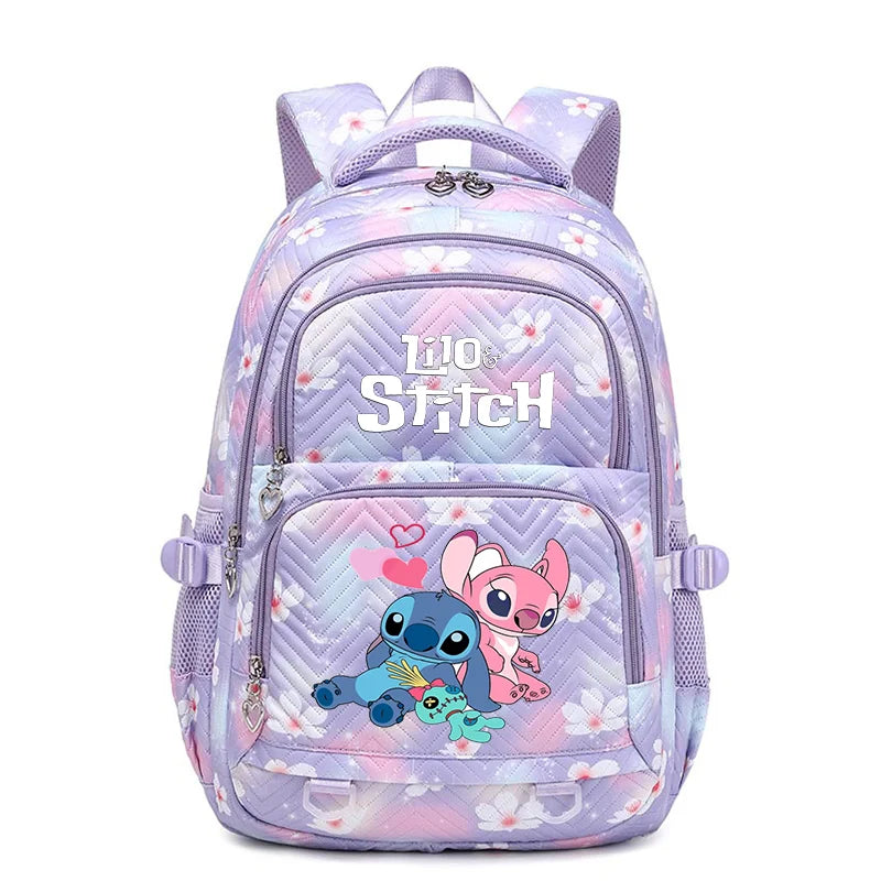 Sac à Dos Étanche Disney CAN o Stitch pour Femme, Cartable de Voyage pour Adolescentes violet