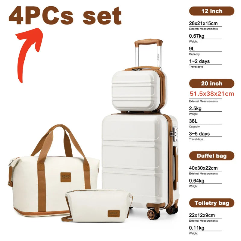 Valise trolley ABS (2/4/6 pièces) – Coque rigide légère