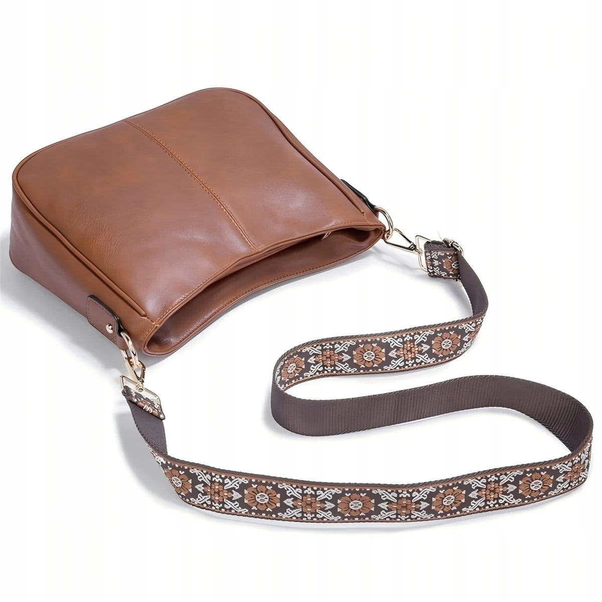 Sac à main marron pour femme en cuir écologique
