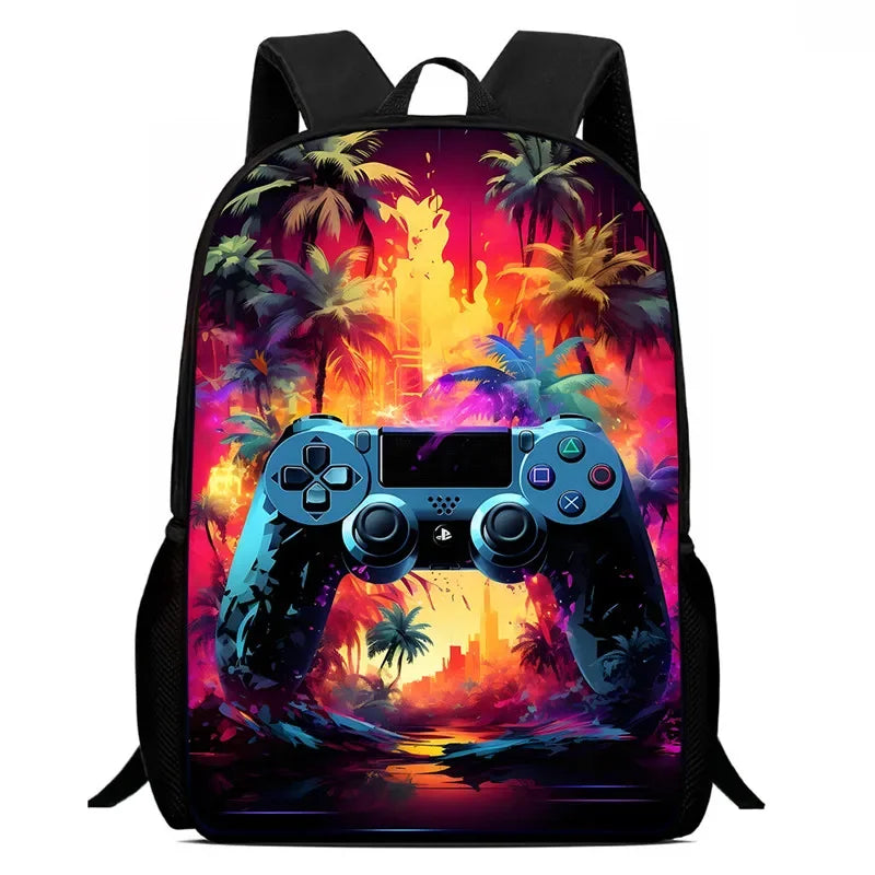 Sac à dos d'école, consoles de jeux de dessins animés