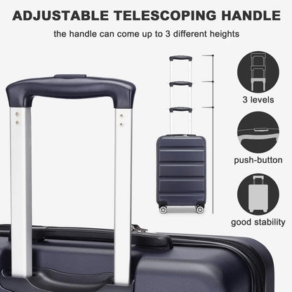 Valise rigide léger avec serrure TSA et 4 roues spinner, cabine (55/65/75 cm)