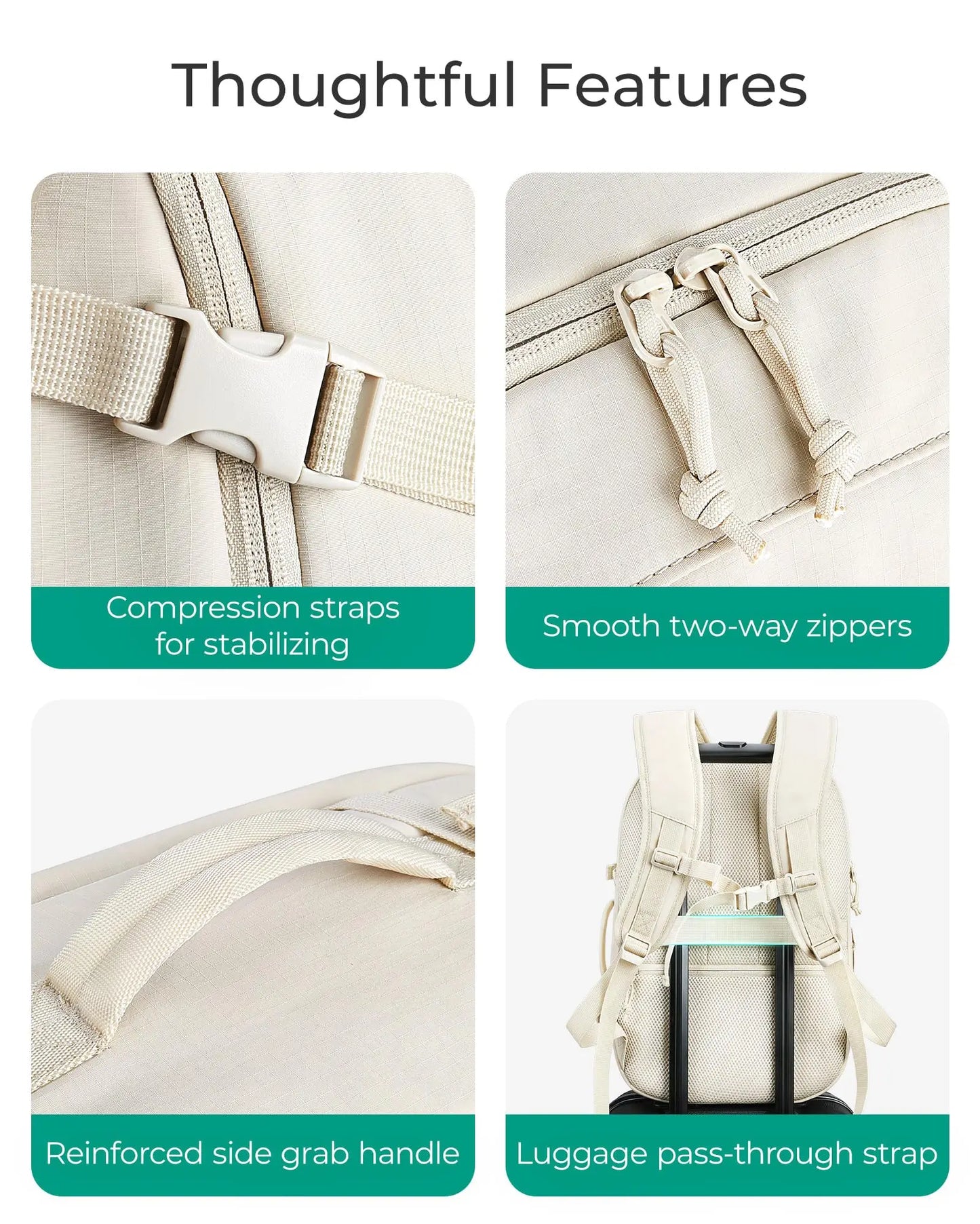 Sac à dos de voyage pour femmes et hommes 30L