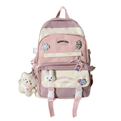 Sac à dos en nylon pour filles du premier cycle du secondaire et du primaire, sac à dos pour ordinateur portable, sacs de livre de voyage