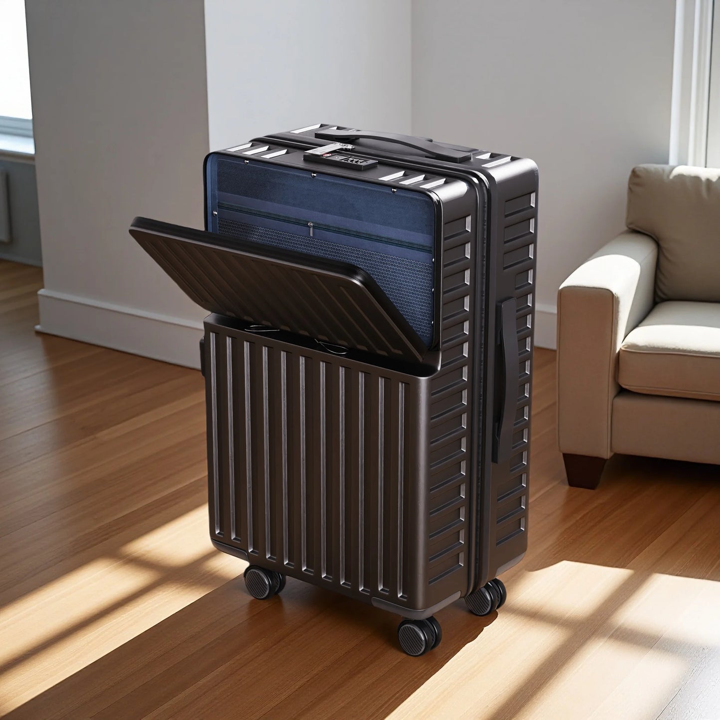Ensemble de 2 valises avec ouverture frontale