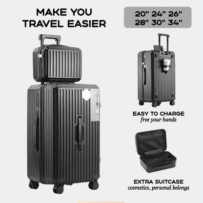 PC and ABS suitcase with USB charging