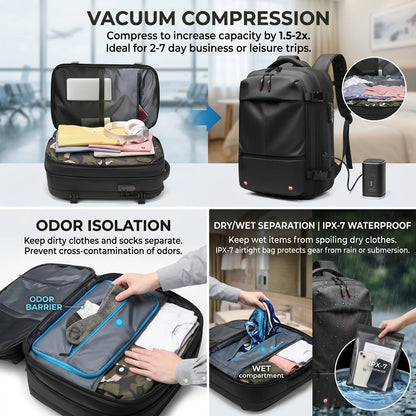 Sac à dos de compression sous vide pour ordinateur portable de 17 pouces