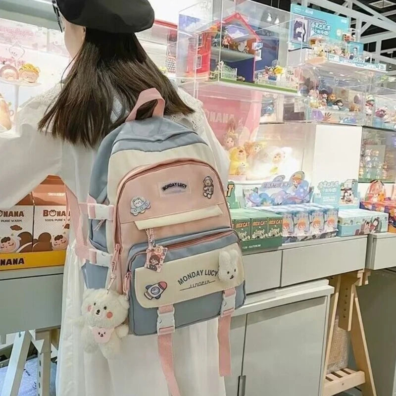 Sac à dos en nylon pour filles du premier cycle du secondaire et du primaire, sac à dos pour ordinateur portable, sacs de livre de voyage