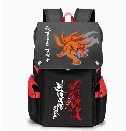 Nauto Anime Sac à dos d'école de grande capacité, sac à dos de sport, épaule à fermeture éclair éclaircissante, sac d'extérieur, accessoires de mode manga