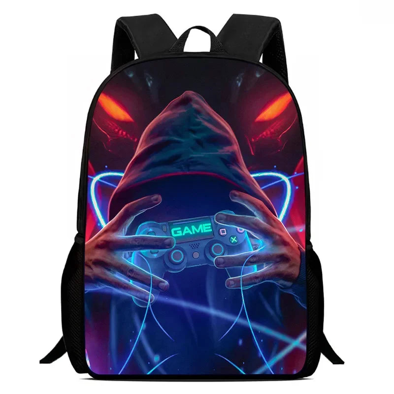 Sac à dos d'école, consoles de jeux de dessins animés