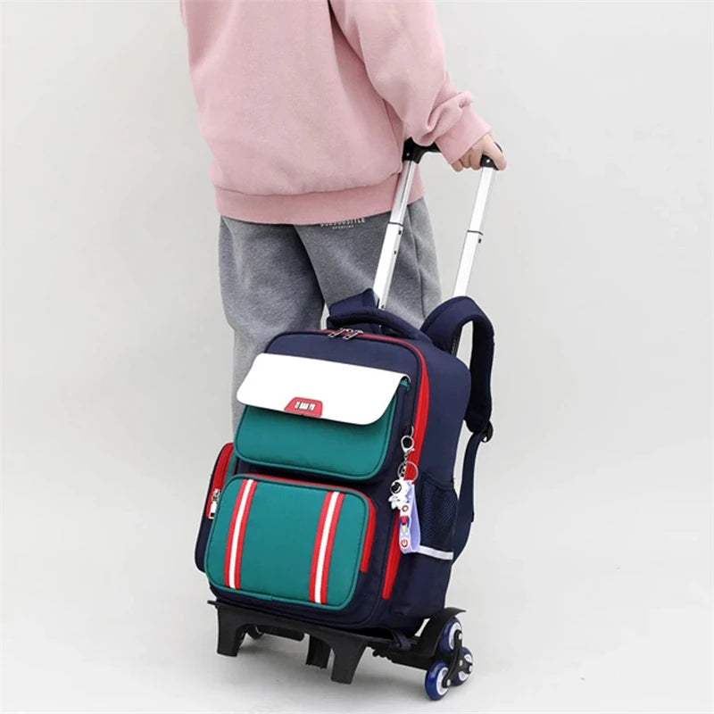 Sac à dos à roulettes pour enfants, bagage à main pour enfants, cartables à roulettes pour garçons et filles, sac à roulettes pour étudiants, primaire, junior, lycée