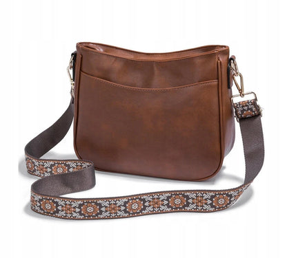 Sac à main marron pour femme en cuir écologique