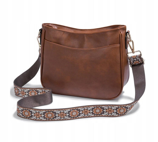 Sac à main marron pour femme en cuir écologique