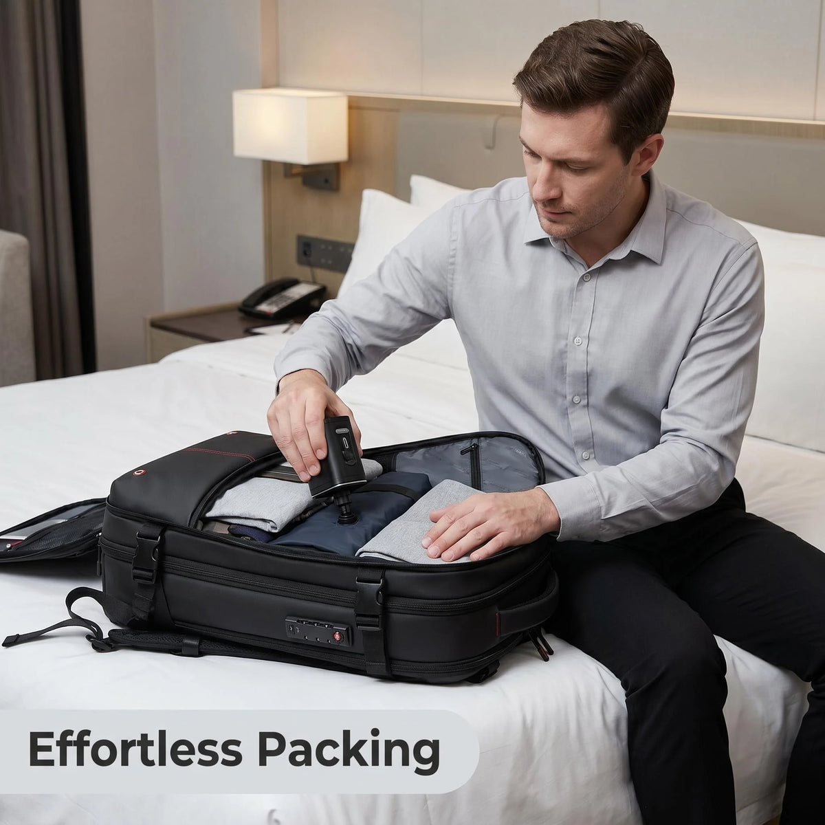 Sac à dos de compression sous vide pour ordinateur portable de 17 pouces