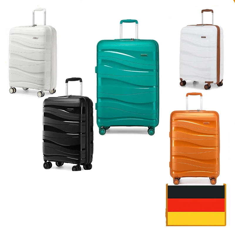Valise à roulettes légère avec serrure TSA, valise rigide, polypropylène, M, L, XL, ensemble de 2, 3/4 pièces