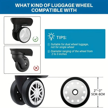 Silicone wheel protector for luggage and suitcases