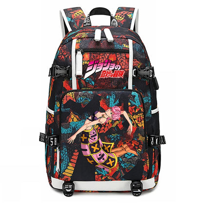 Jojo Bizarre Adventure Anime Sac à dos pour jeunes, cartable étudiant, sac de voyage grande capacité, cadeau de rentrée scolaire pour enfants