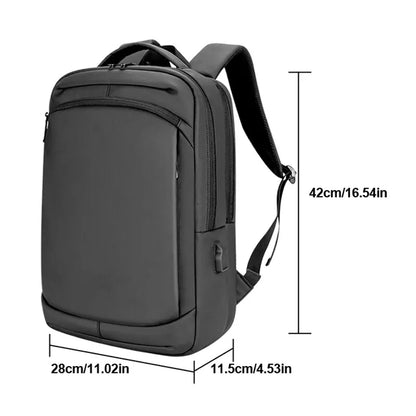 Quality PU Covered Backpack Black Gray