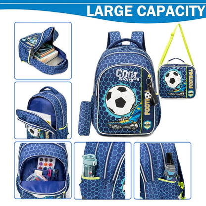 Ensemble de 3 sacs à dos d'école avec sac à déjeuner et étui à stylos