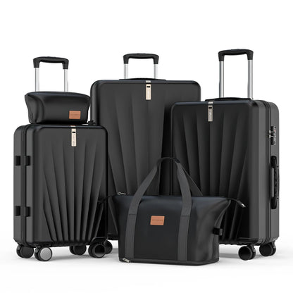 Ensemble de bagages de voyage ABS avec poignée télescopique, 5 pièces