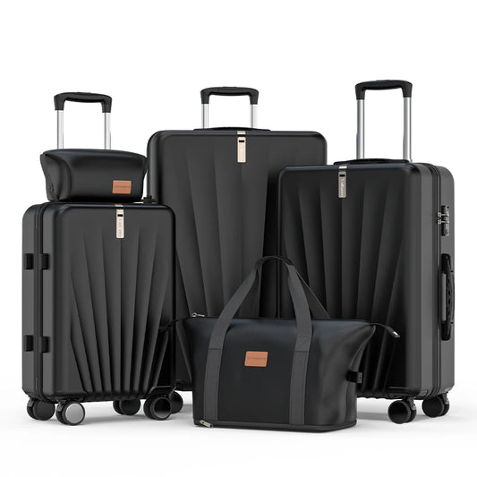 Ensemble de bagages de voyage ABS avec poignée télescopique, 5 pièces