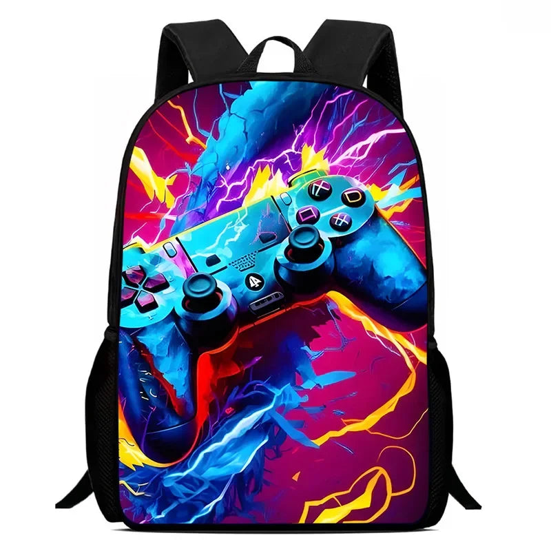 Sac à dos d'école, consoles de jeux de dessins animés