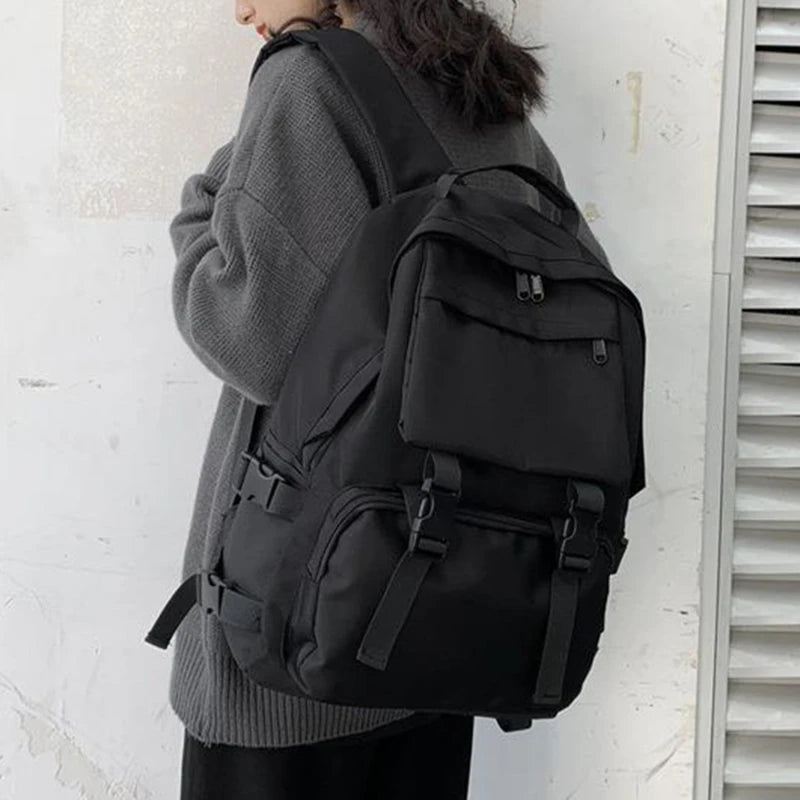 Sac à dos en nylon imperméable pour femme, grand sac à dos coréen et japonais, sac d'école pour femme, sac de voyage multicouche, mode étudiante