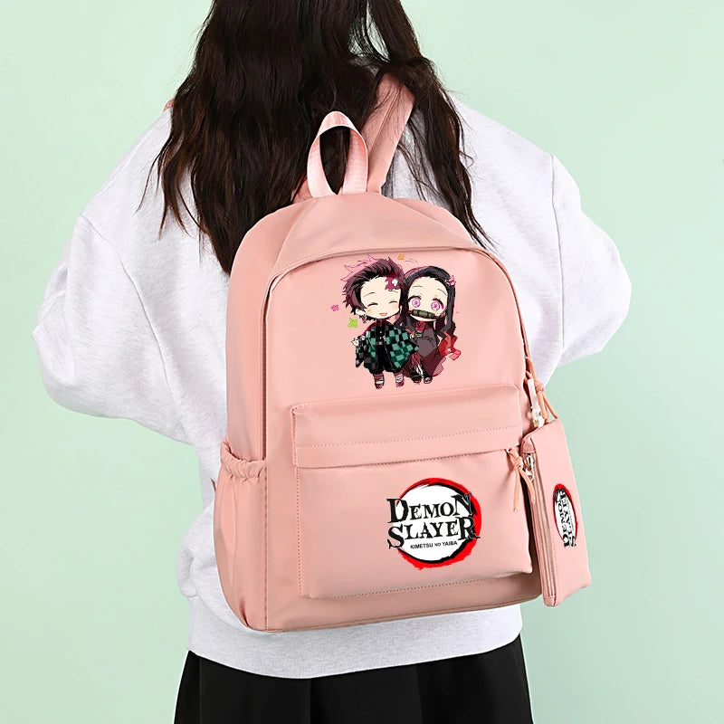 Anime Demon Slayer Backpack with Lunch Bag for Boys and Girls