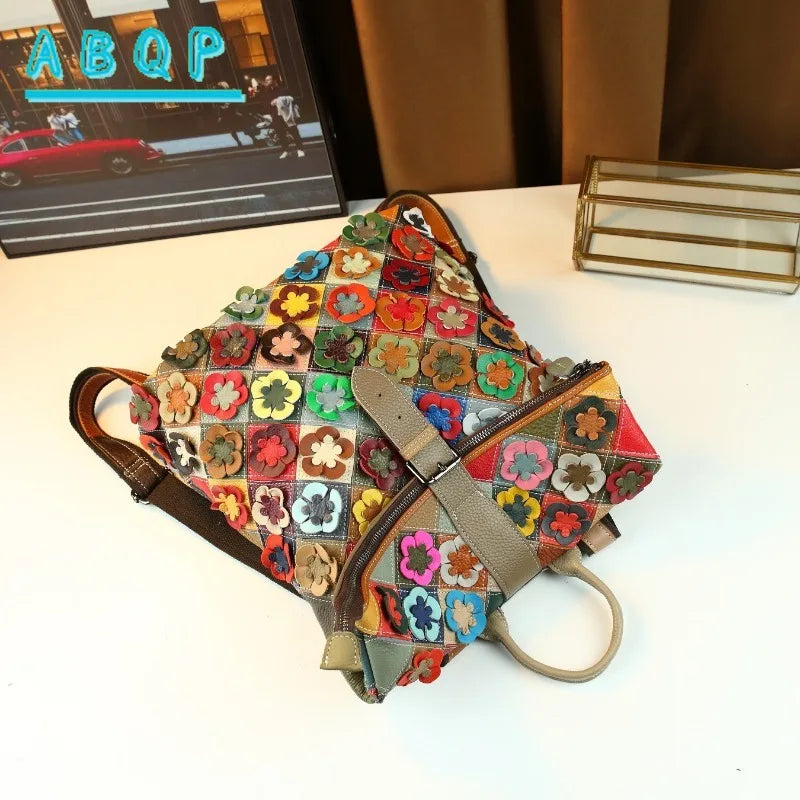 Sac à dos de luxe pour femmes, en cuir véritable