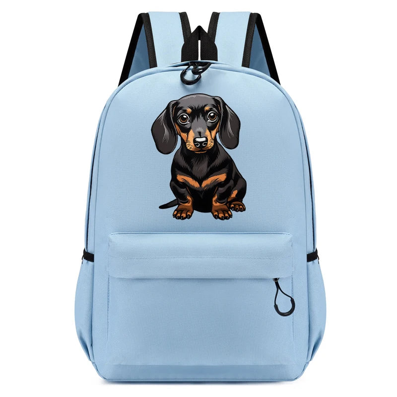 Sac à dos graphique de chien de teckel de dessin animé pour enfants, cartable d'étudiant de la maternelle, sac à dos pour enfants, mode, garçons, filles