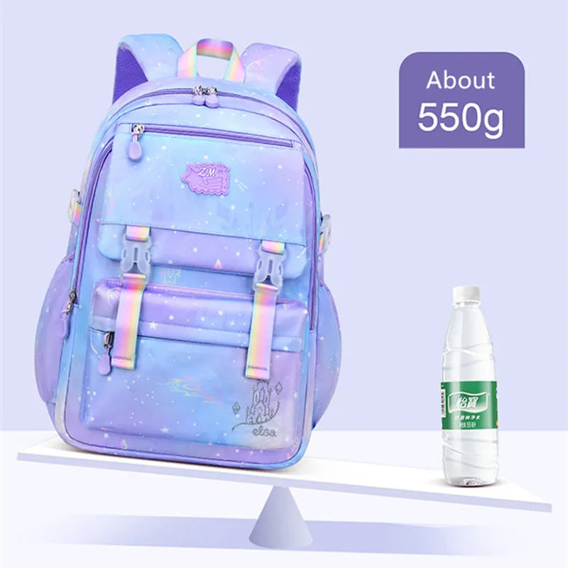 Sacs d'école imperméables pour enfants, cartable violet et rose pour filles, SR, grande capacité, étudiant du primaire