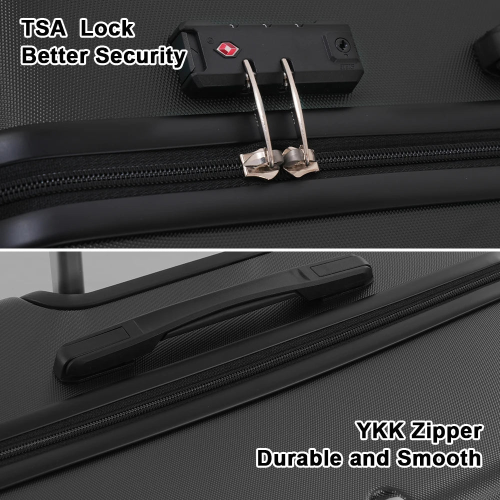 Ensemble de bagages de voyage ABS avec poignée télescopique, 5 pièces