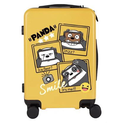 Valise de dessin animé panda jaune