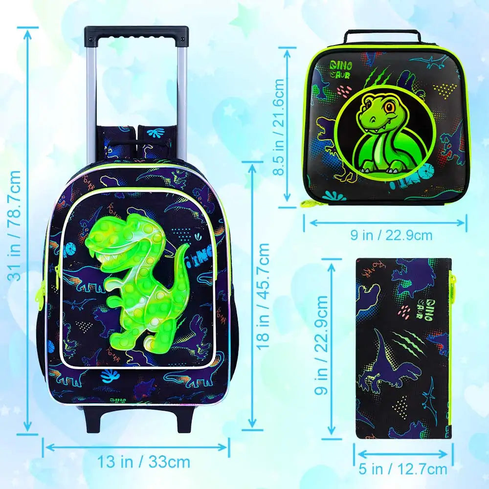 Sac d'école à roulettes avec sac à déjeuner