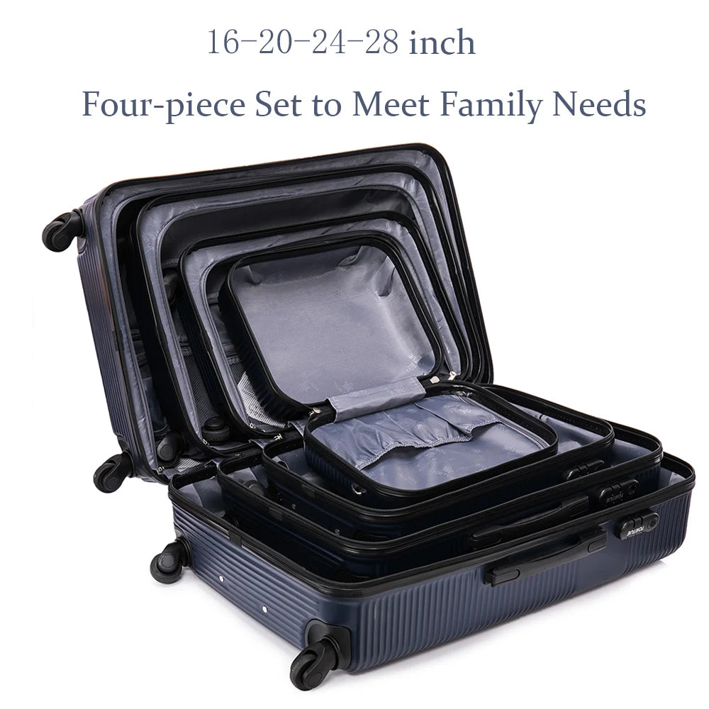 Valise de voyage à roulette, ensemble 4 pièces