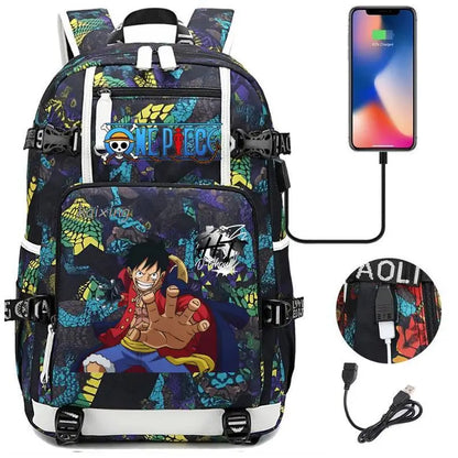 Sac à dos Anime USB pour garçons et filles, sac d'école de livre, grande capacité, cartables pour étudiants adolescents, femmes, hommes, sac à dos de voyage