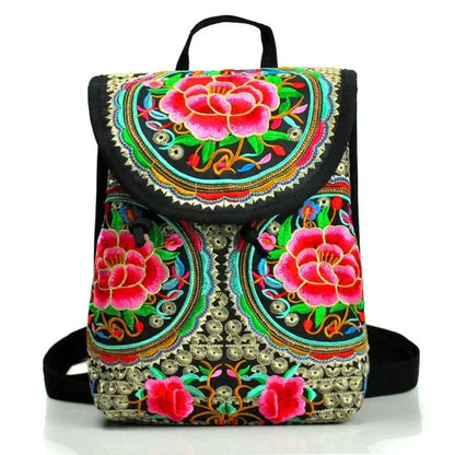 Sac à dos brodé de style chinois pour femmes