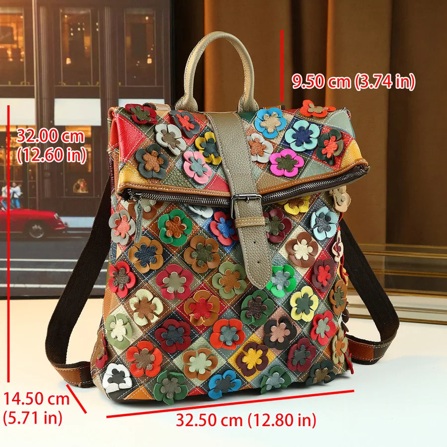 Sac à dos de luxe pour femmes, en cuir véritable