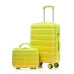 Valise à roulettes bicolore et sac de maquillage 14 pouces