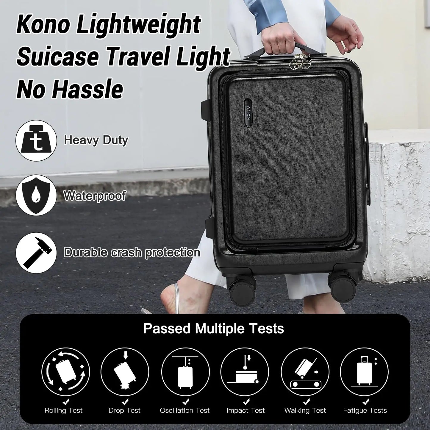 Coffret à bagages à main, 20 pouces-étui rigide ABS