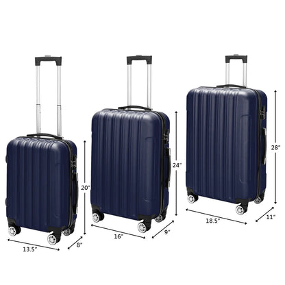 Ensemble de 3 valises à roulettes de voyage avec serrure