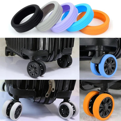 Silicone wheel protector for luggage and suitcases